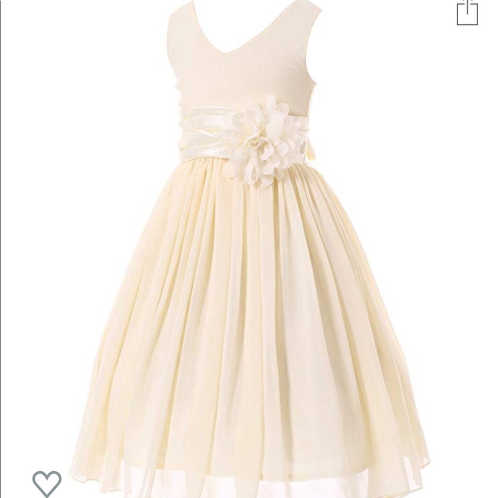 Bow Dream jr bridesmaid v neck chiffon dress